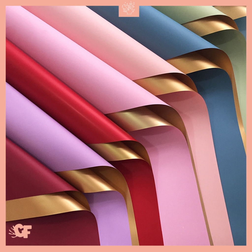 

Kertas Buket Bunga Bi Color Gold Flower Wrapping Paper Cellophane KB02