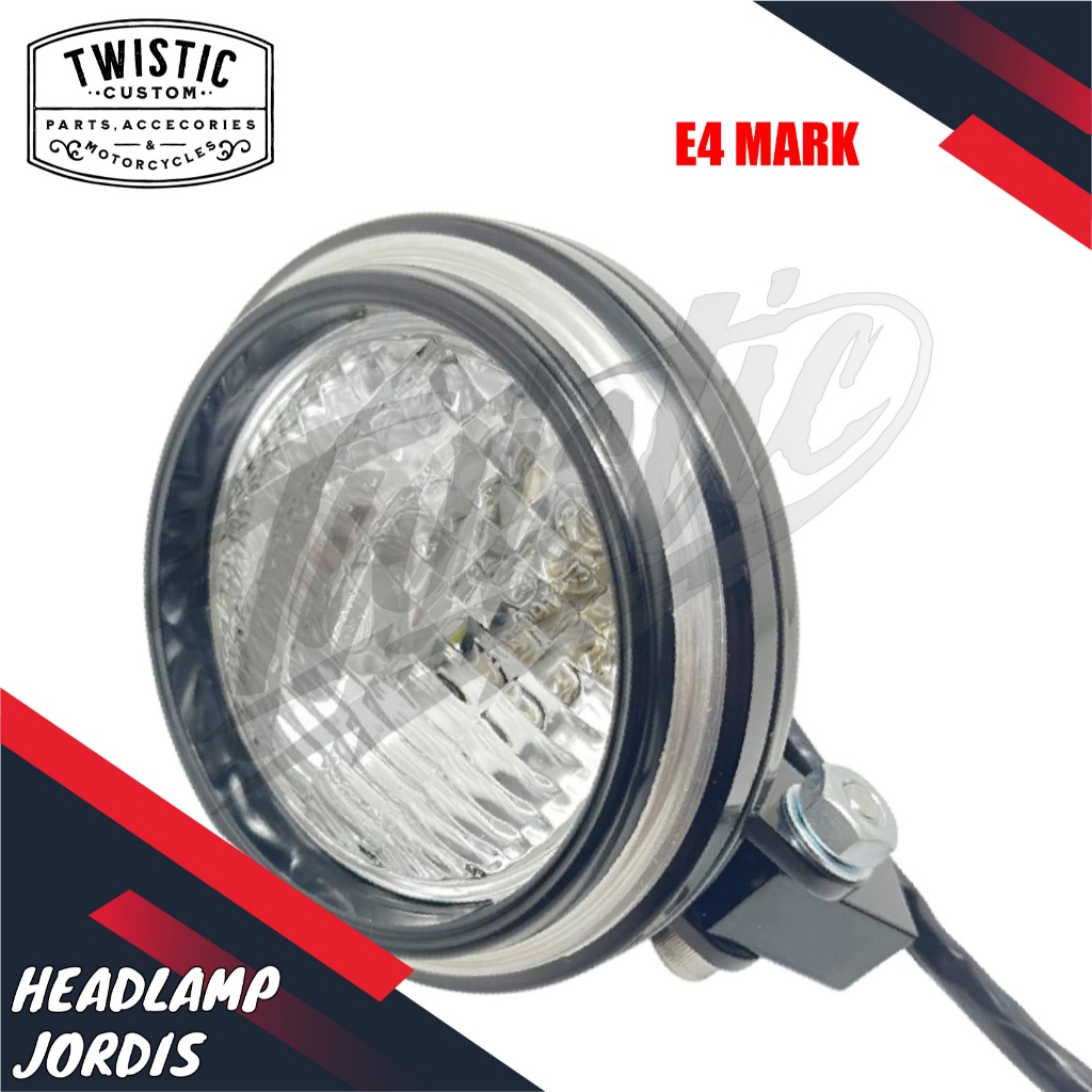 Headlamp Lampu Depan Jordis Motor Custom Universal Chopper Bobber