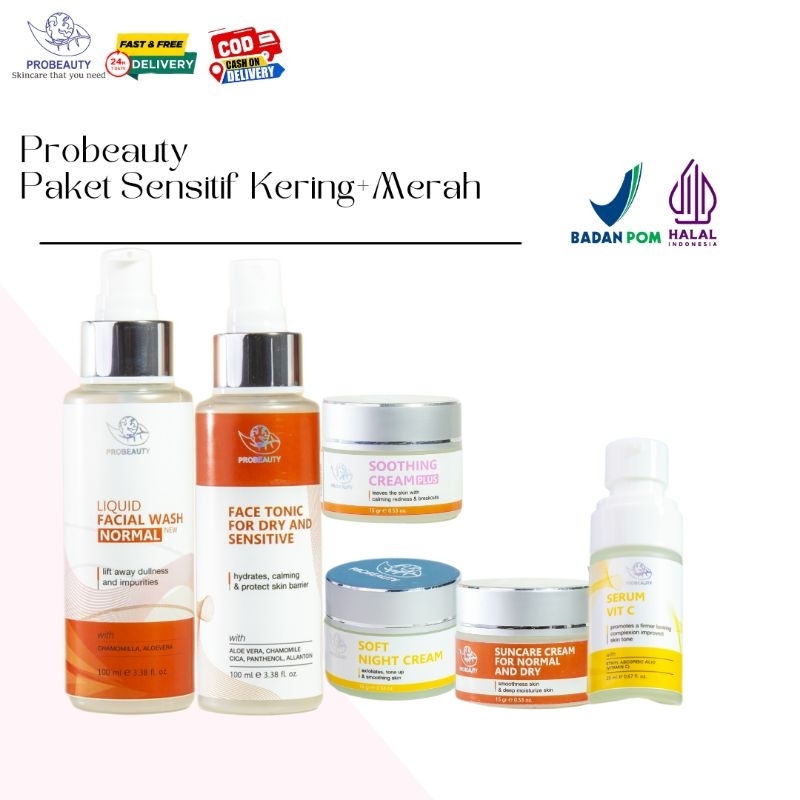 PAKET SENSITIF KERING PROBEAURTY||SKINCARE TERBAIK||SKINCARE VIRAL||AMAN UNTUKI BUMIL DAN BISUI