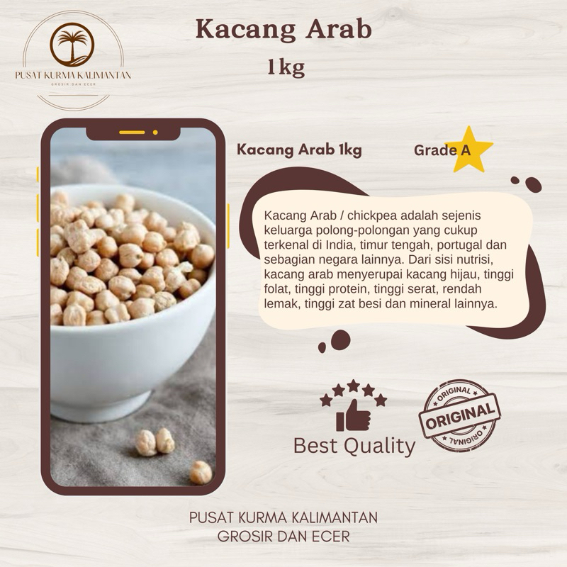 

Kacang Arab 1kg || Premium || Original || Grade A