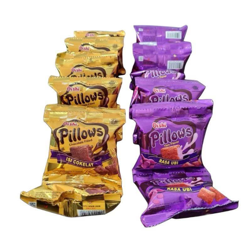 

OISHI PILLOWS KEMASAN RENCENG [ 1 RENCENG ISI 10 BUNGKUS @12G] | OISHI PILLOWS COKLAT | UBI | COKELAT KACANG