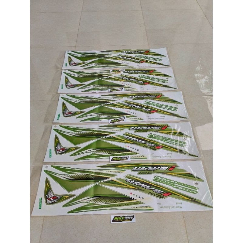 striping wave 125i Supra x 125 hijau