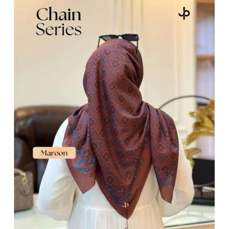 Hijab Segi Empat Motif Monogram Journey Hijab Jp