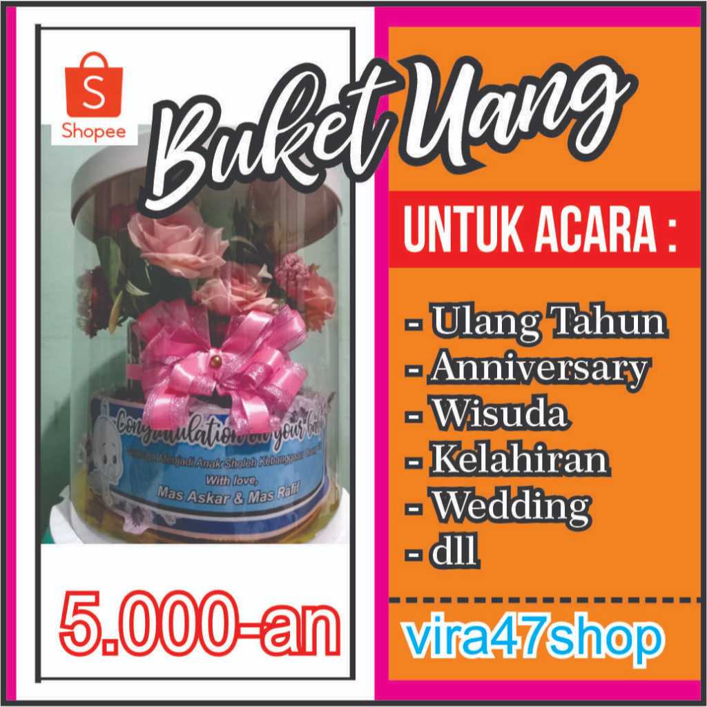 Buket Uang / Buket Uang Ulang Tahun  / Money Bouquet Hadiah Ulang Tahun / Anniversary / buket wisuda