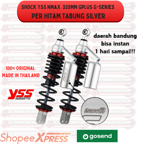 Shock YSS Nmax Old 335  GPlus GSeries Per Hitam Tabung Silver
