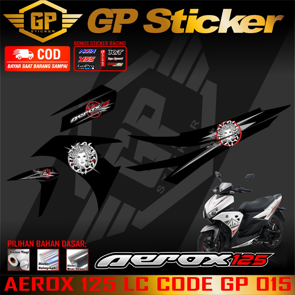Sticker Striping List Variasi Aerox 125 - Stiker Striping Aksesoris Motor Aerox 125 LC GP 015