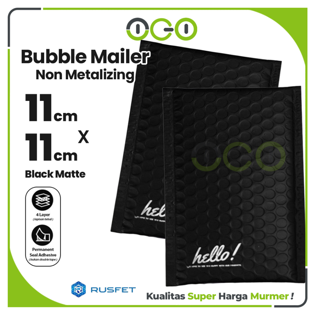

Amplop Bubble Mailer Hello Series Hitam 11 x 11 cm Harga Satuan / Amplop Packing Online Shop Rusfet