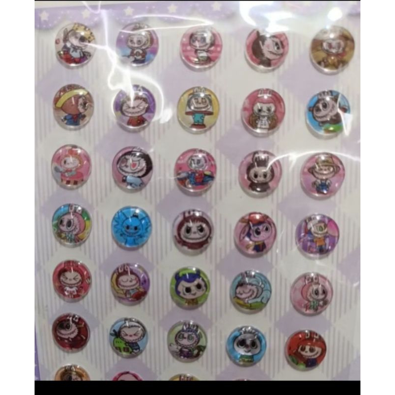 

(ECER)Sticker Mini Manik Import karakter Labubu / Stiker Timbul hologram tempel botol