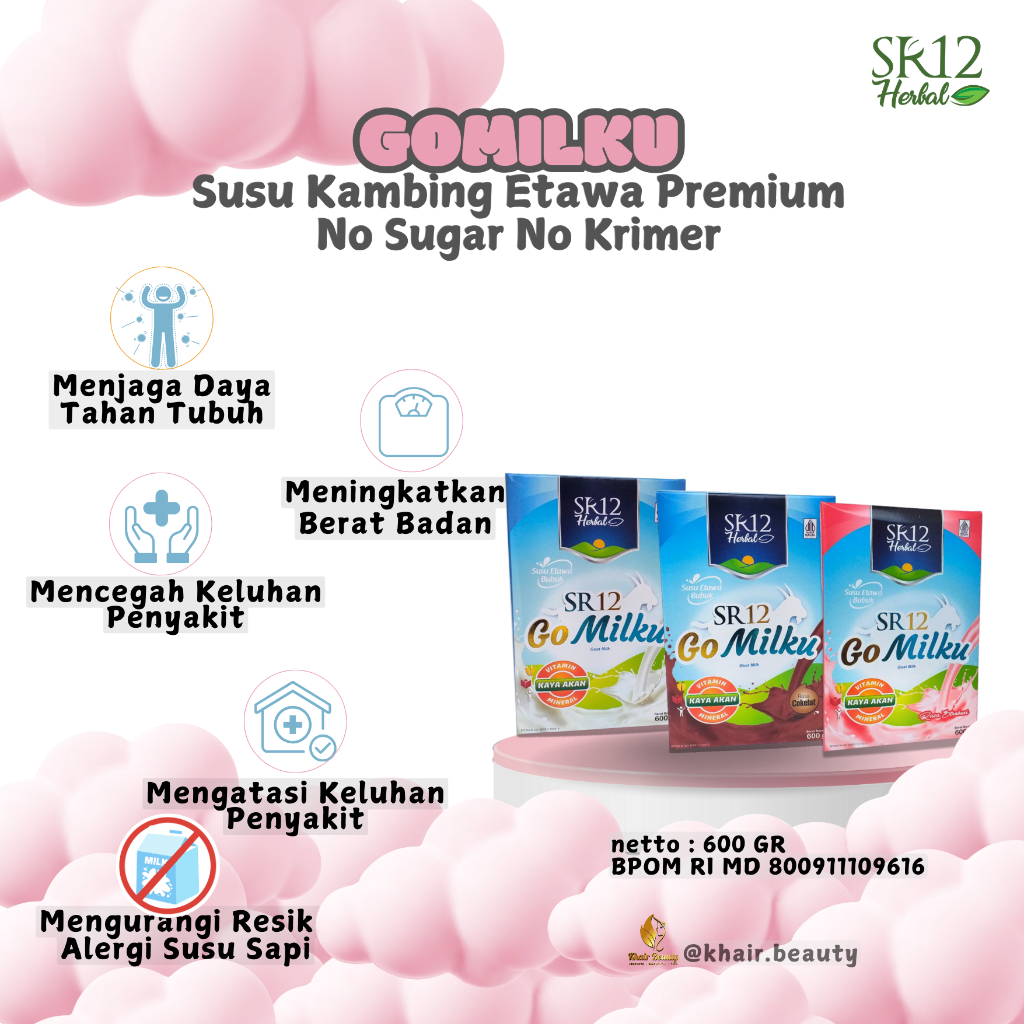 

GOMILKU SR12 Susu Kambing Etawa Bubuk 200g GO MILKU BPOM Plus Madu Daun Kelor Ikan Gabus