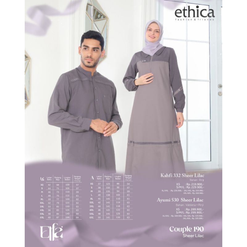 COUPLE 190 SHEER LILAC GAMIS KOKO COUPLE PASANGAN COUPLE LEBARAN 2025