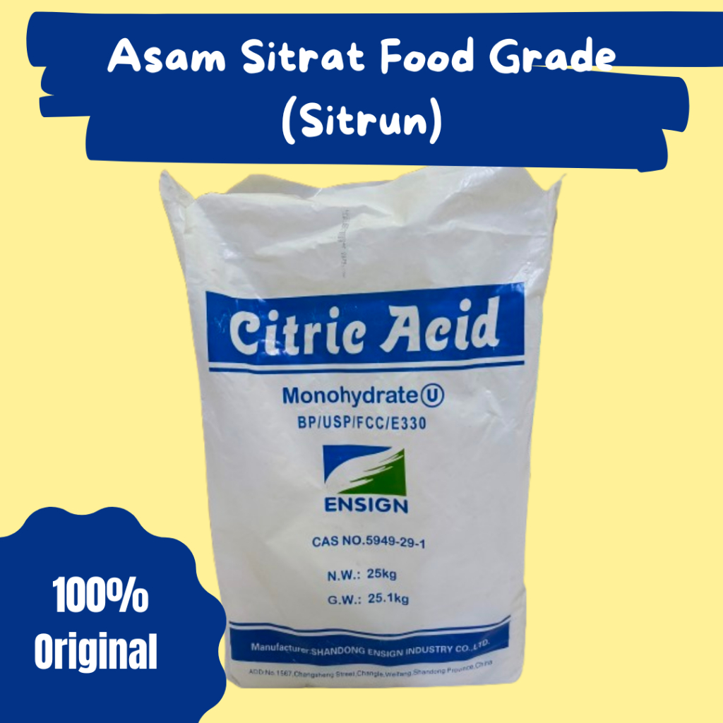 

Citric Acid Sitrun Asam Sitrat Food Grade Repack 1 kg 500 gram 250 gram 100 gram