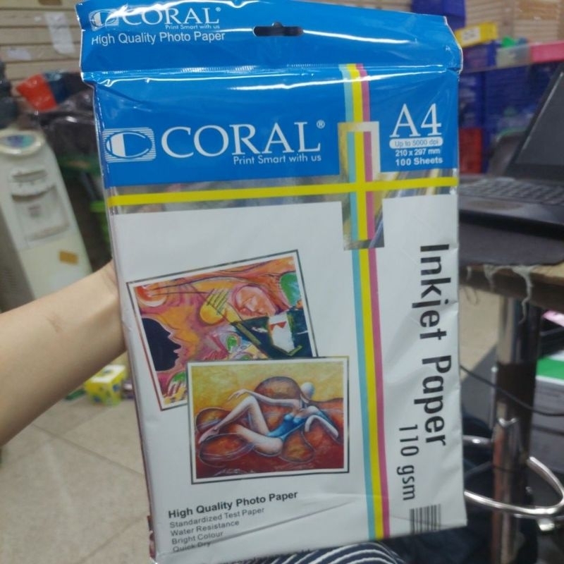 Kertas Photo A4 CORAL 110gsm Isi 100 Lembar
