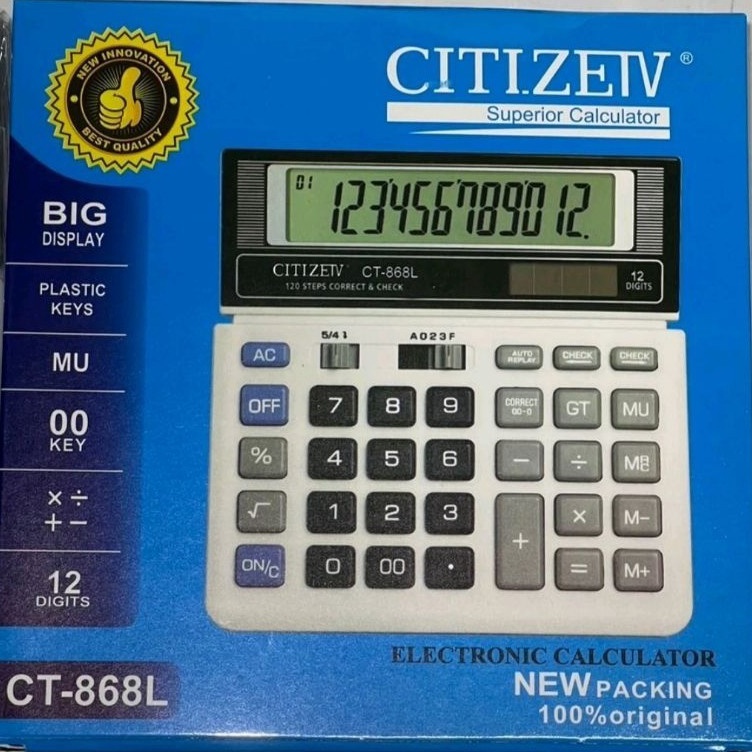 

KODE T77G Kalkulator CT868L12Digit2 Power energyKalkulator Bisnis