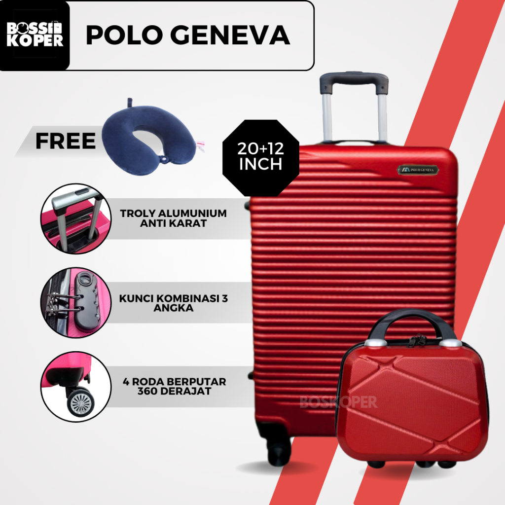 NEW Koper 20 inch Polo Geneva 1037 Ukuran kabin- koper cabin-koper fiber-koper polo-koper