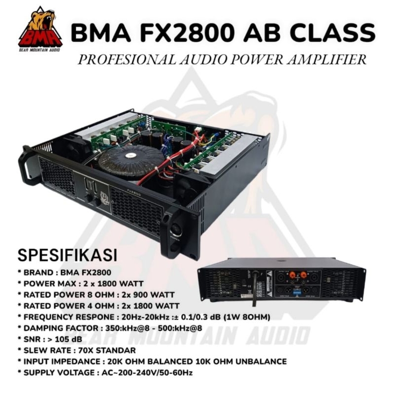 Power Amply BMA FX-2800 || Class AB