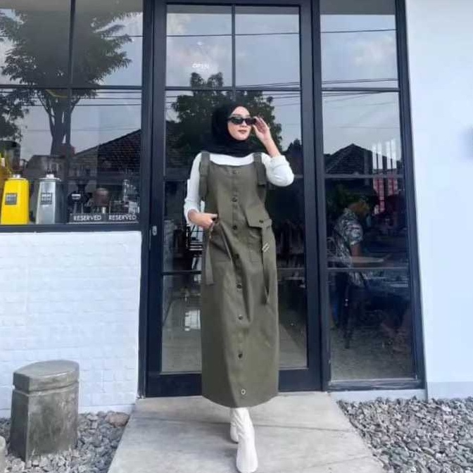 KODE L78Y Overall gamis cantik  Overall jumpsuit cargo  Baju kodok remaja dewasa