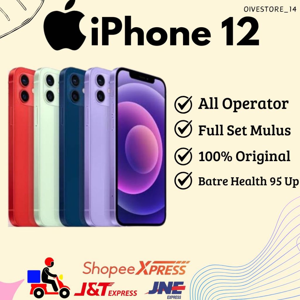 IPHONE 12 SECOND ORIGINAL BERGARANSI IP 12 MURAH 64/128GB