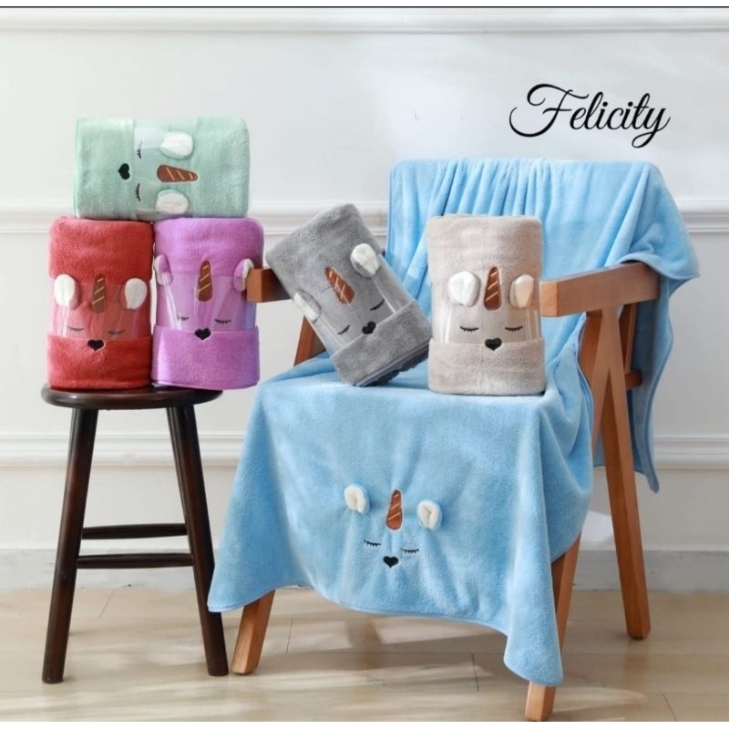 Handuk Mandi Dewasa Bordir Mata Ukuran Tanggung 50 x 100 cm