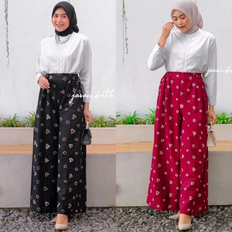 KODE G42B CELANA KULOT BATIK MOTIF JUMPUTAN SHIBORI OOTD MOTIF TERBARU