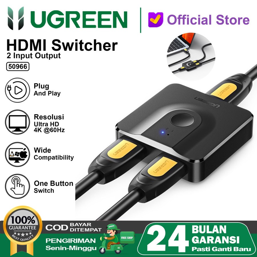 UGREEN SWITCHER HDMI 2 IN 1