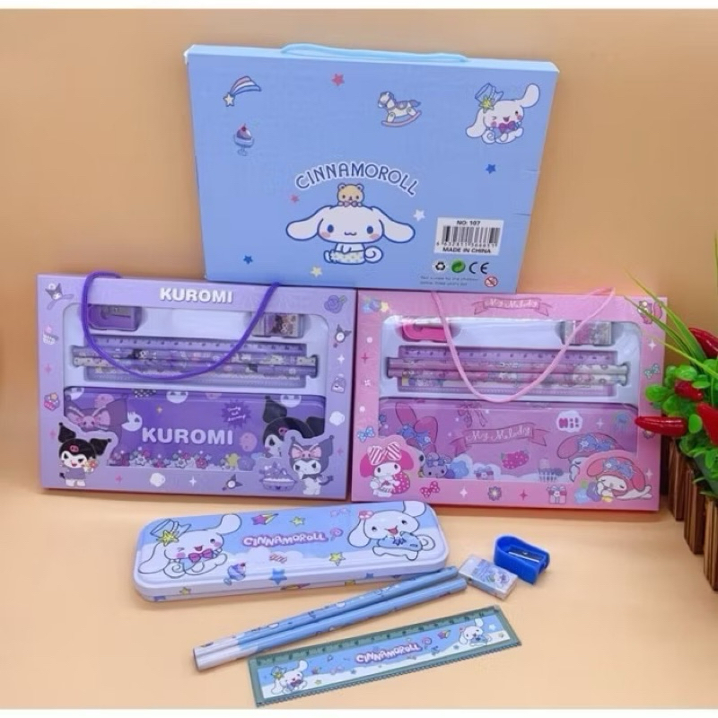 

KOTAK PENSIL KUROMI STUDY SET SANRIOO STATIONERY SET 6 IN 1 ALAT TULIS MY MELODY CINNAMOROLL