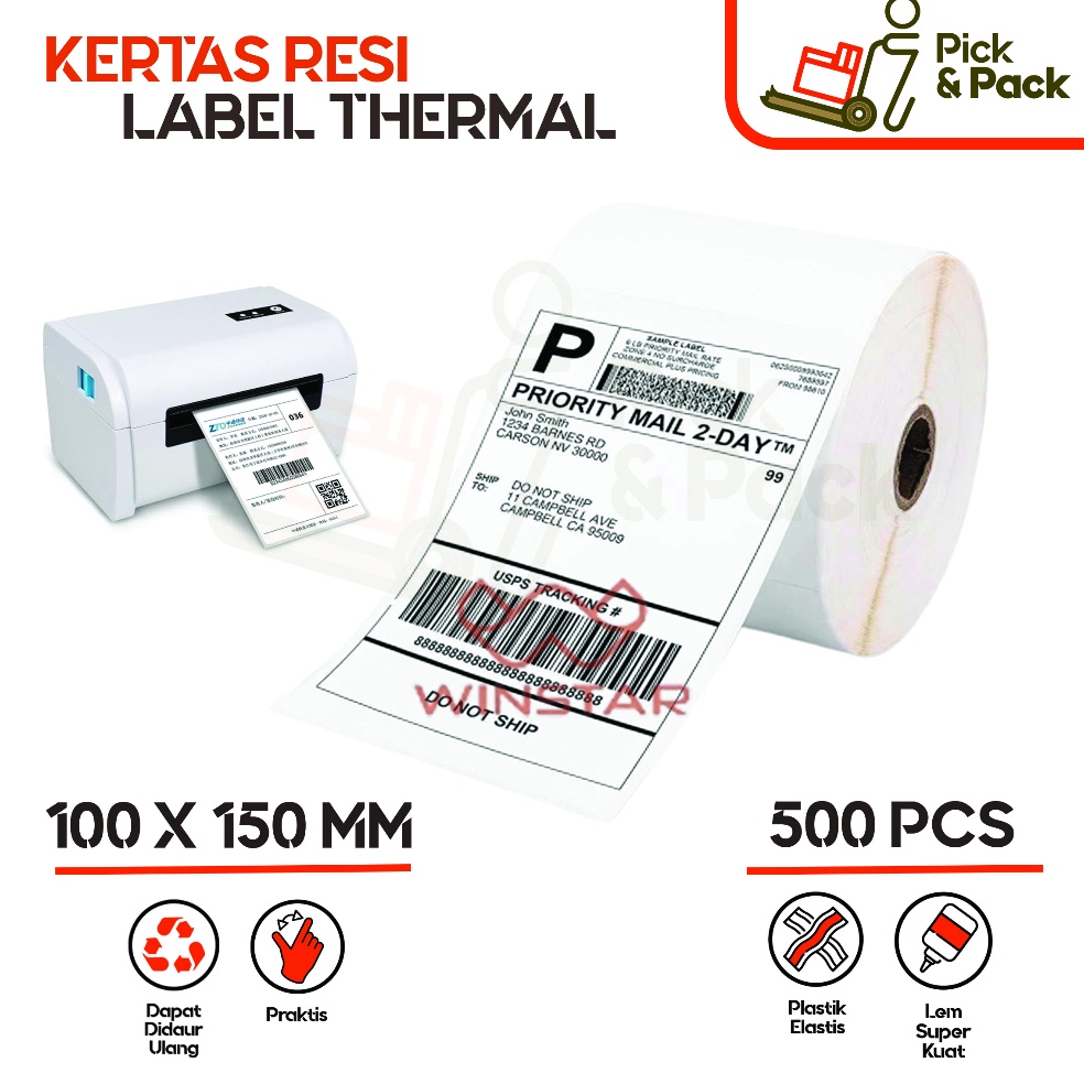 

KODE B94Y LABEL STICKER THERMAL 1 X 15 isi 5 pcs BARCODE 1X15 UKURAN A6 Kertas Resi Kertas Resi Thermal Kertas resi thermal 1 x 15 isi 5 pcs resi thermal winstar