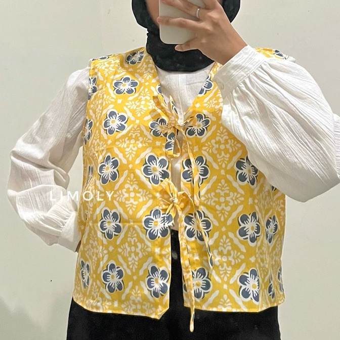 HJ6 Elois Vest Batik  Vest wanita  Vest Batik Wanita
