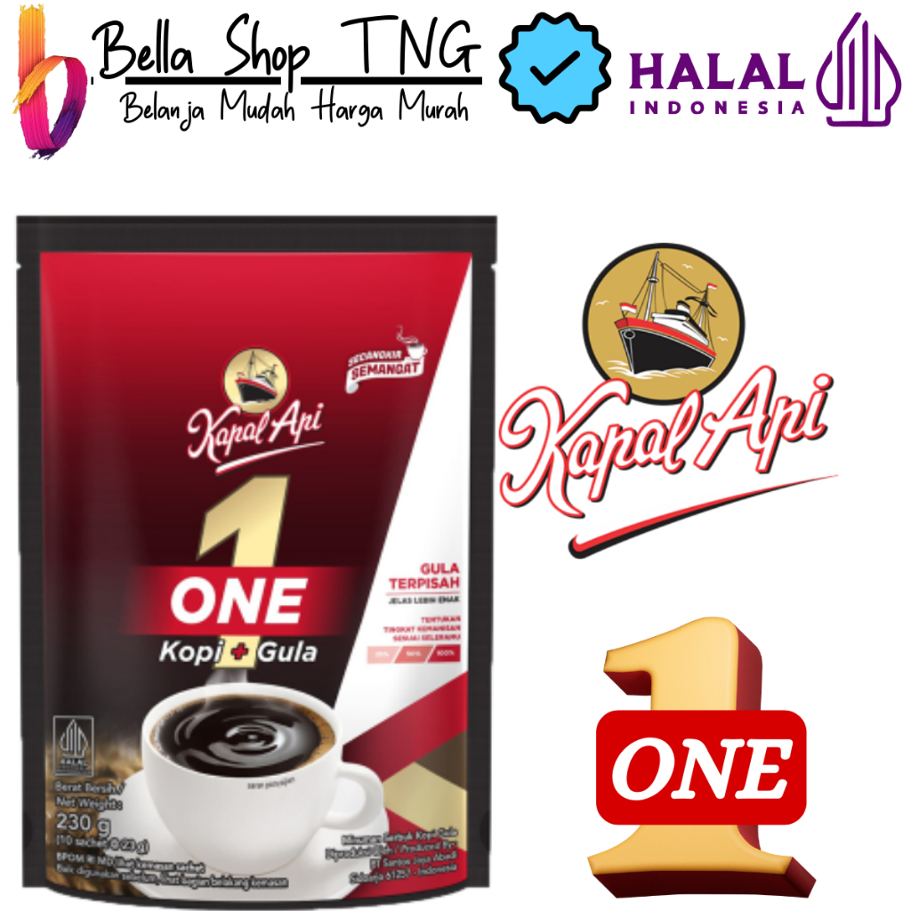 

Kapal Api One Kopi + Gula Bubuk 10 x 23 gr