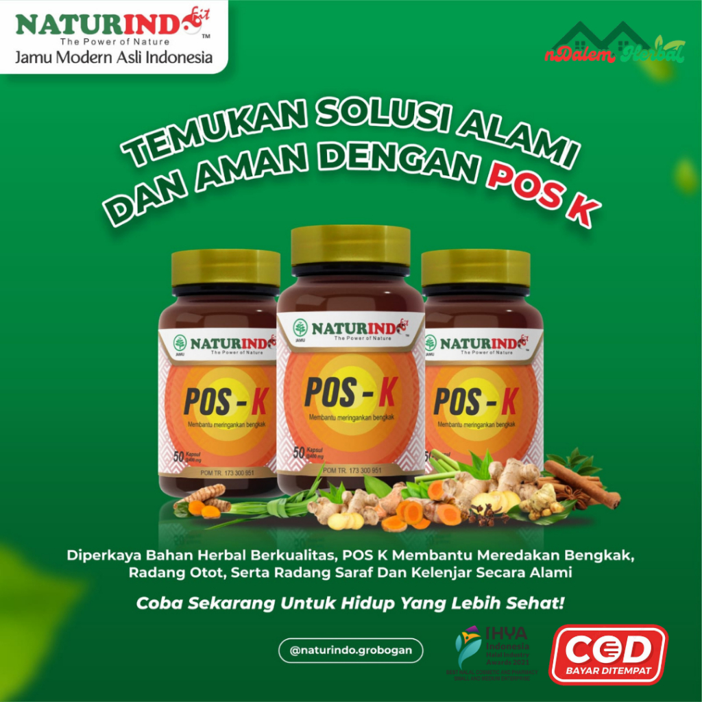 Pos K Herbal Naturindo Original Isi 50 Kapsul