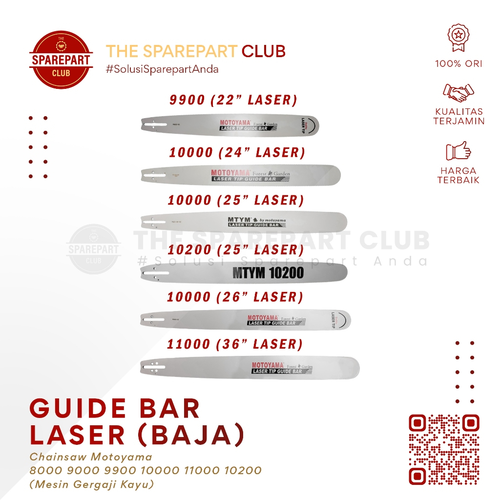 Bar Chainsaw 22" 24" 25" 26" 36" inch. Laser Baja Chainsaw Senso Motoyama 8000 9000 9900 10000 11000