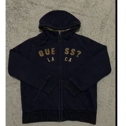 ForgottenStash - Hoodie Guess Navy Zipper Sherpa