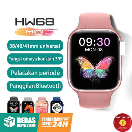 COSTLITTLE GET Gift 2 STRAP Garansi NEW smartwatch wanita 38mm Smart Watch HW68 Mini Series 8 Pro ja