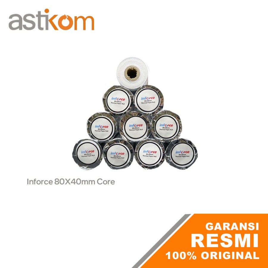 

Kertas Roll Kasir Thermal Inforce 80X40mm Core 1Roll