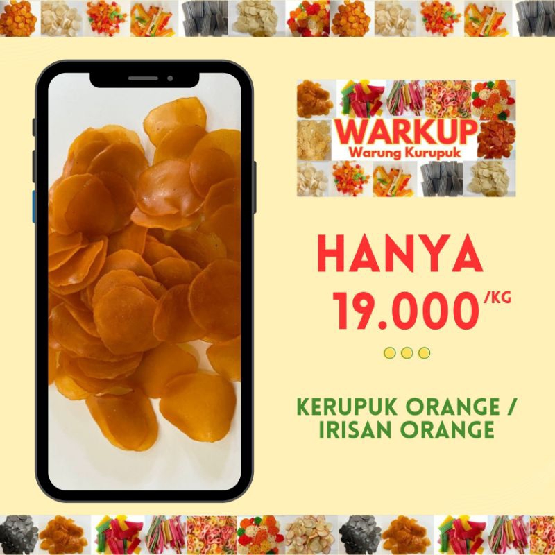 

Kerupuk Orange Mentah / Kerupuk Kemplang Orange Mentah/ Kerupuk Irisan Orange Mentah