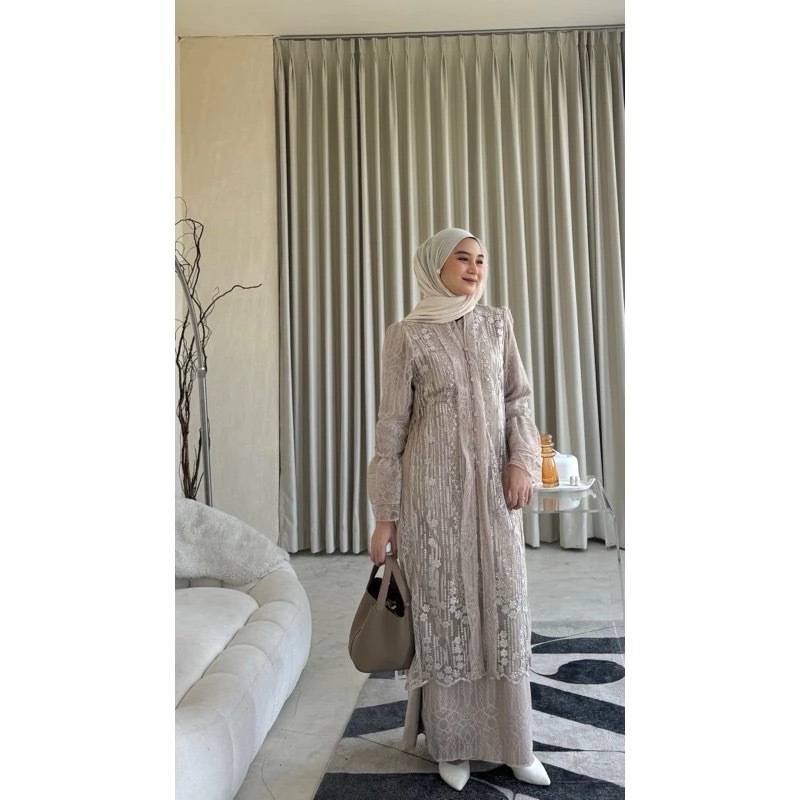 PO! SHAFA DRESS + OUTER BRUKAT CHANTILY DRESS BUSUI KONDANGAN BRIDESMAID OUTFIT LAMARAN GRADUATION G