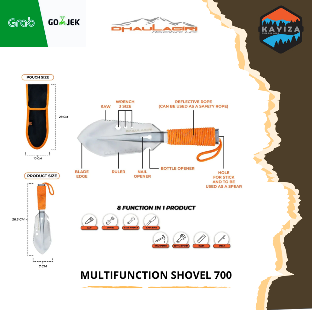 SEKOP MULTIFUNGSI DHAULAGIRI OUTDOOR - SEKOP SURVIVAL - SEKOP LIPAT MULTIFUNGSI - SEKOP MULTFUNGSI -