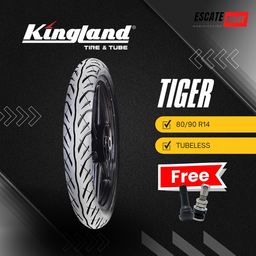 Kingland Tiger 80/90-14 Tubeless - Ban Motor Kingland Tiger 80/90 Ring 14 Tubeless