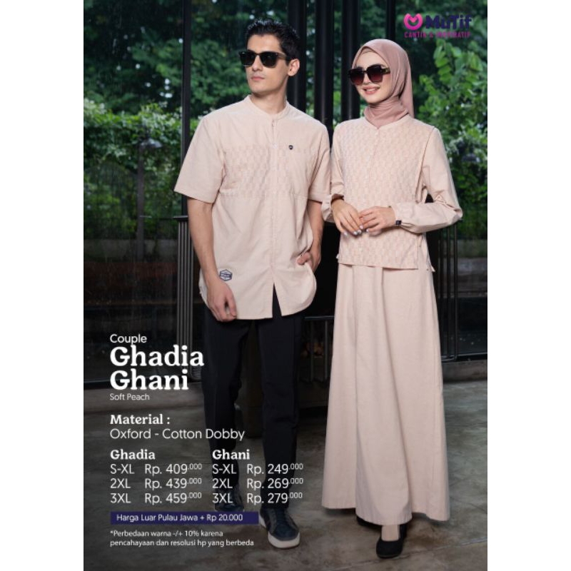 GAMIS KOKO COUPLE MUTIF GHADI - GHANI SOFT PEACH (COD)