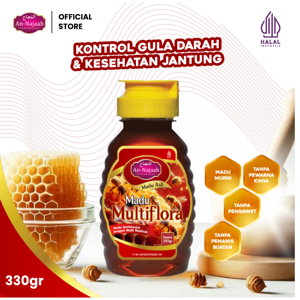 

madu murni asli 100% original tanpa campuran 330 gram an-najaah MULTIFORA