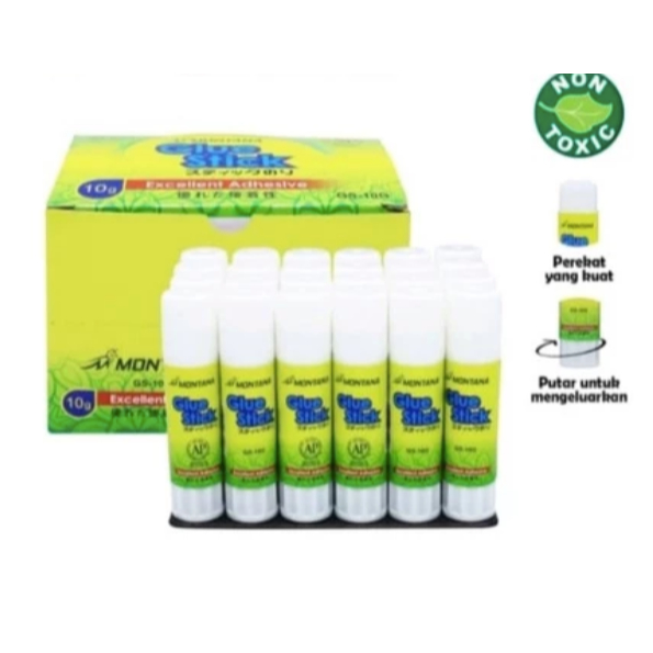 

ENISOO STORE - 1 Pcs Lem Glue Stik Montana Non Toxic 10 Gram / Lem Stik montana