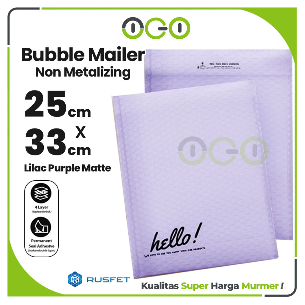 

Amplop Bubble Mailer Ungu Lilac Purple 25 x 33 cm Harga Satuan / Amplop Packing Olshop Hello Rusfet