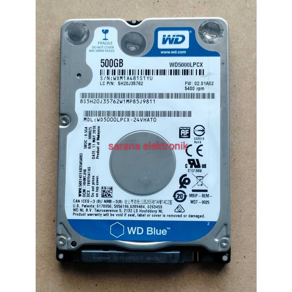 hardisk  500gb copotan dari laptop merk wd blue