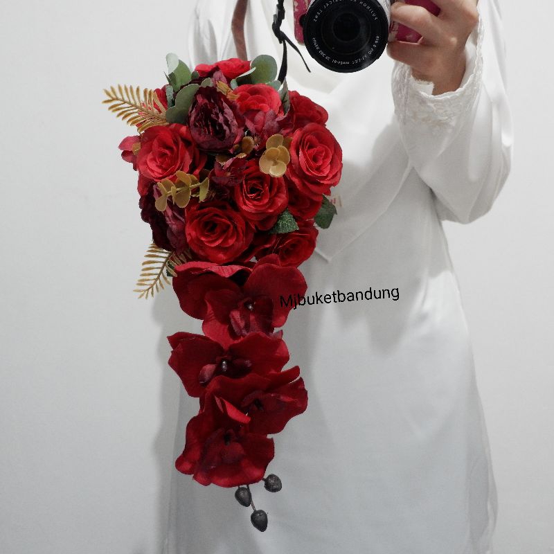 Bunga Juntai Anggrek Pengantin & Lamaran / Handbouquet / Bunga tangan / buket juntai / Bunga Anggrek