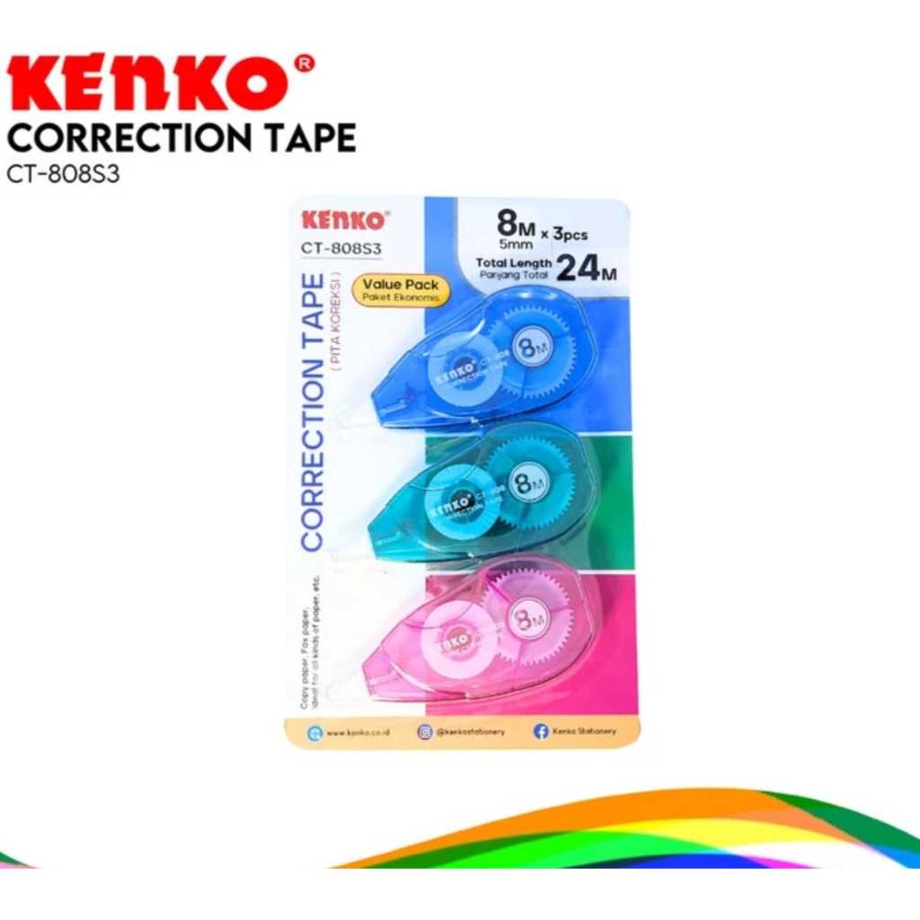 

KENKO CORRECTION TAPE CT-808S3 (8MX5MM) HARGA PER SET ISI 3PCS