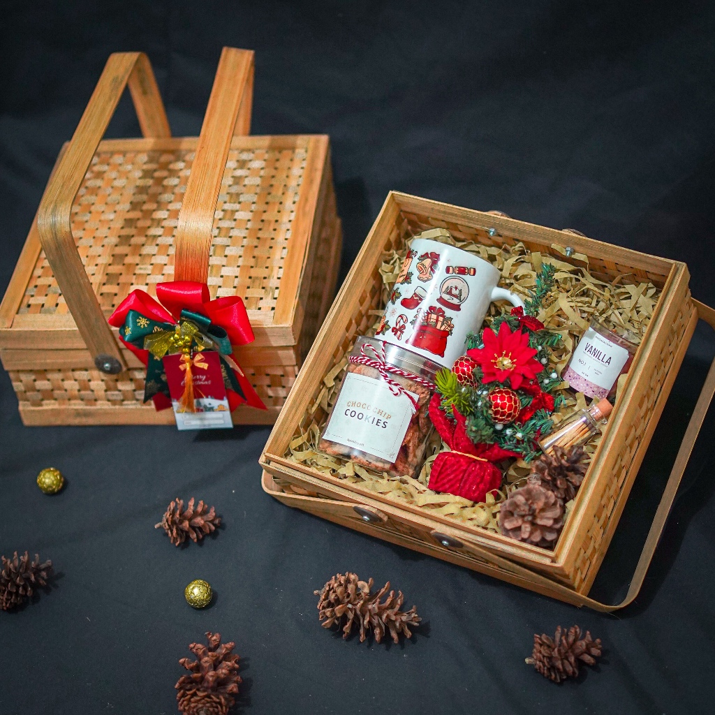 

SIERRA Hampers Merry Chrismas Mewah / Parsel Natal aestetic/ Chrismas Gift Box Premium / Hadiah Xmas cookies / Parcel Natal Keranjang Unik