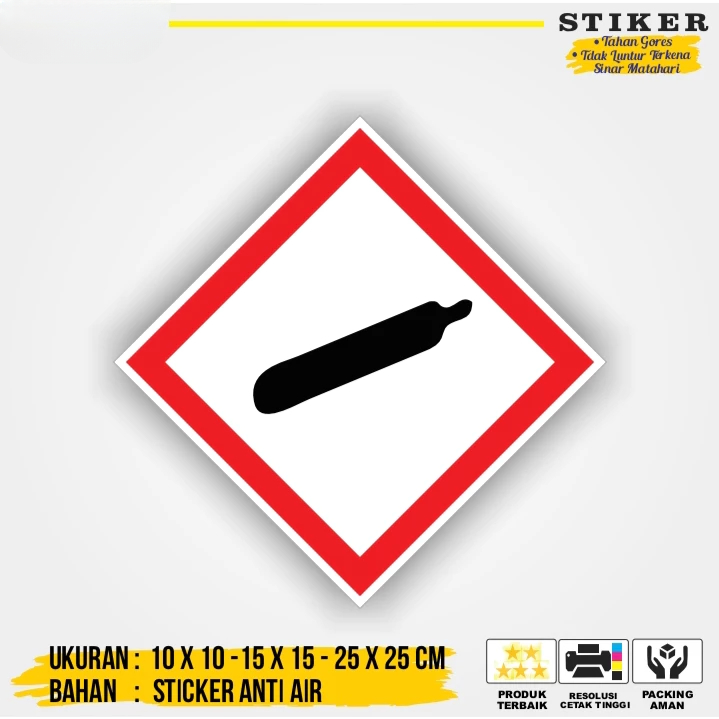 

Sticker Bahan Berbahaya dan Beracun Label Tanda Simbol Limbah B3 Hamzat Gas Bertekanan