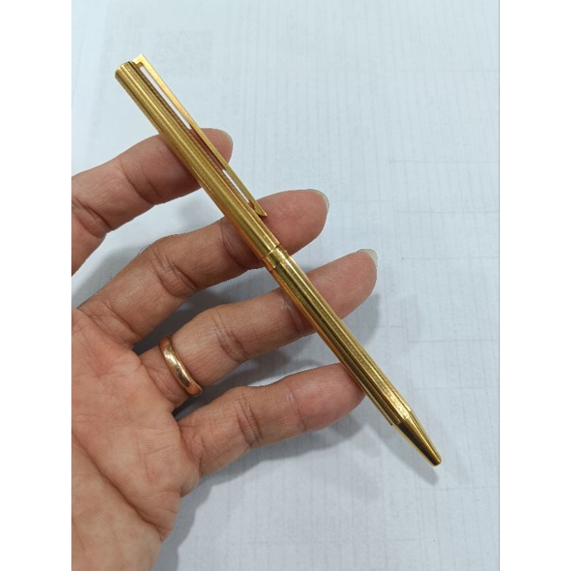 

Ballpoint pulpen mewah st Dupont original gold plated bagus siap pakai