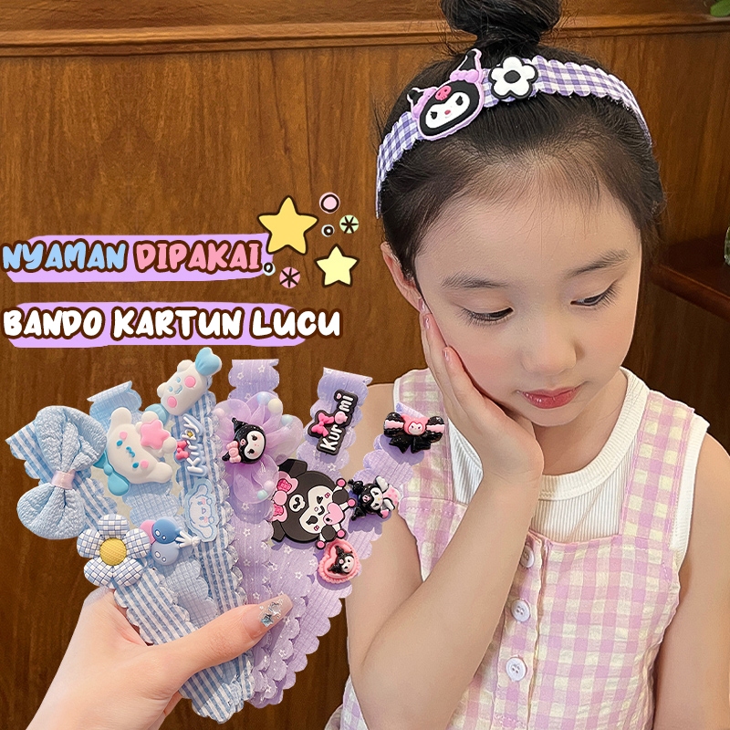 ROVEDCITY Velcro Rambut Bandana Bando Anak Korea Koyo Rambut Bando Lucu Karakter Kartun Untuk Anak
