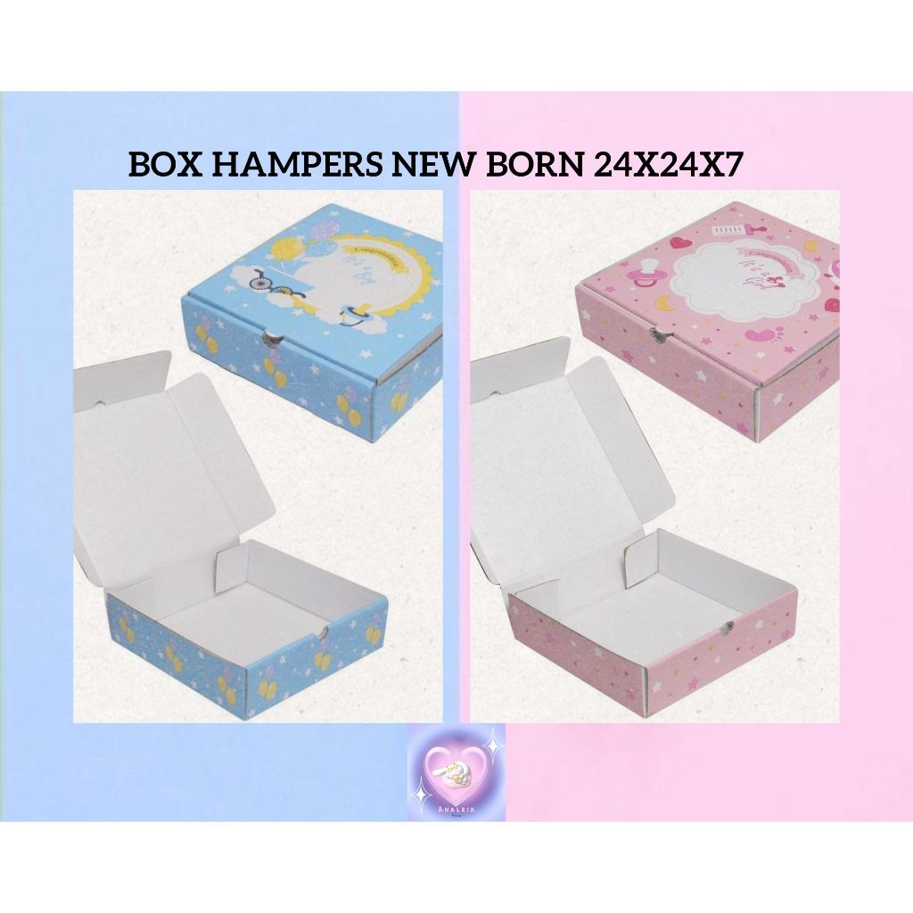 

BOX HAMPERS NEW BORN 24X24X7 / KOTAK KADO ITS BOY GIRL / GIFT BOX / MYSTERY BOX