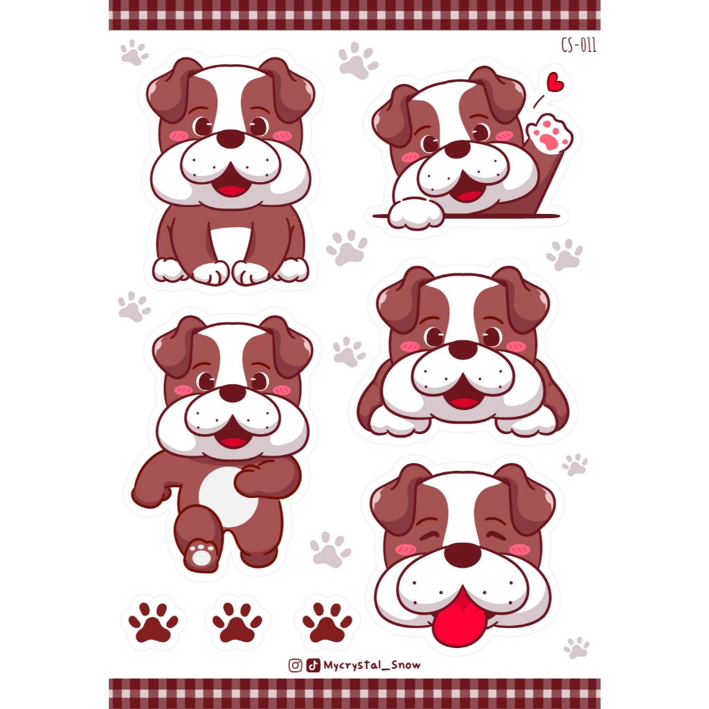 

Sticker Sheet | Bulldog Set Collection | For Deco and Journalling